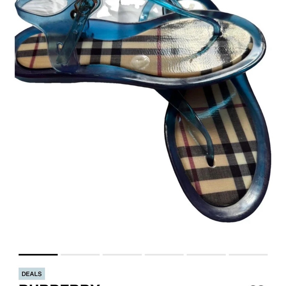 Burberry Transparent Blue Plaid Sandals